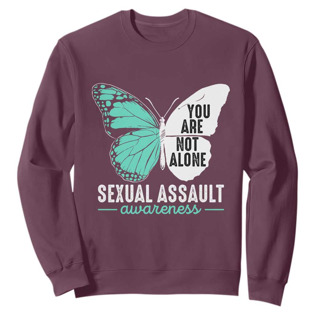 April Sexual Assault Prevention Support Sweatshirt Teal Ribbon Flower