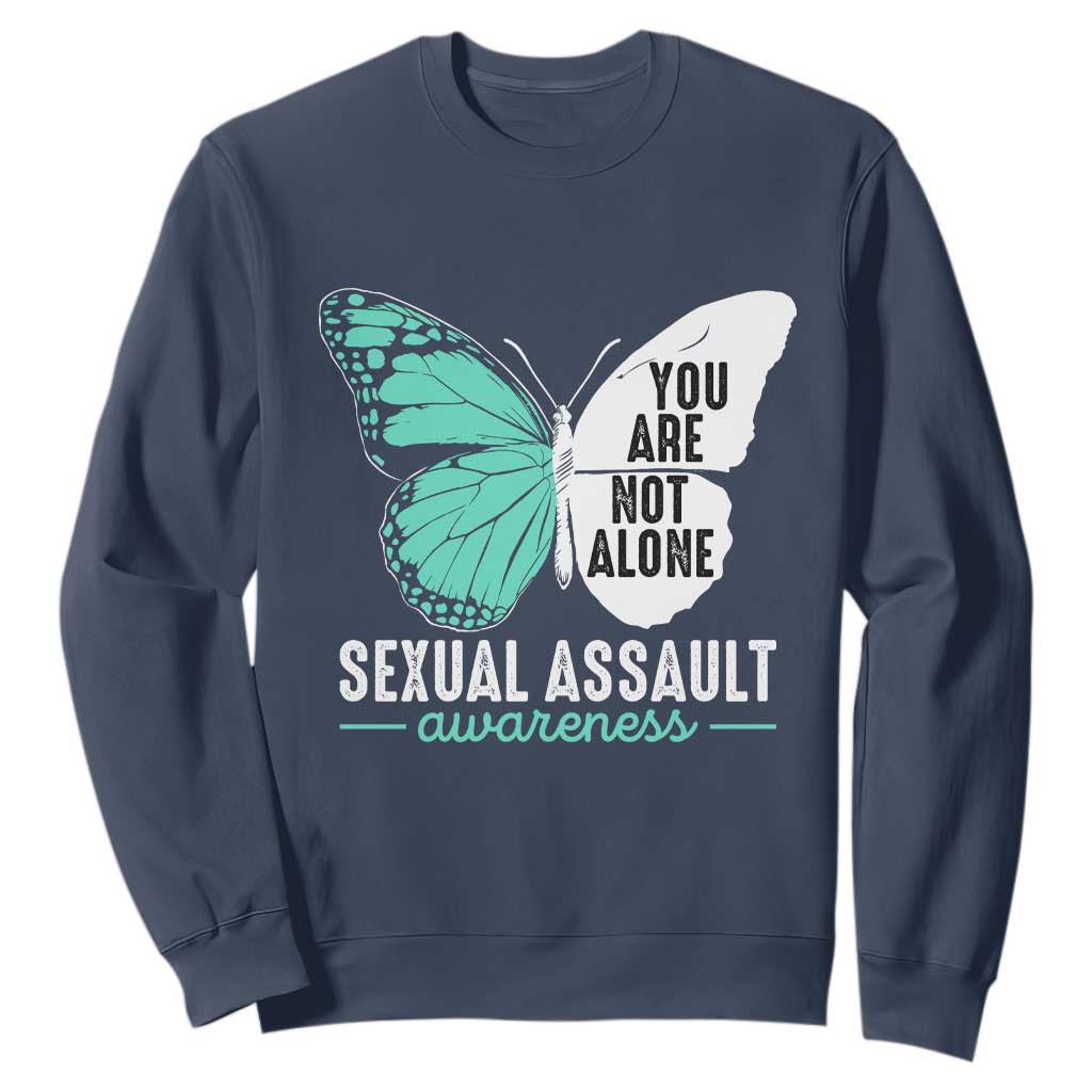 April Sexual Assault Prevention Support Sweatshirt Teal Ribbon Flower