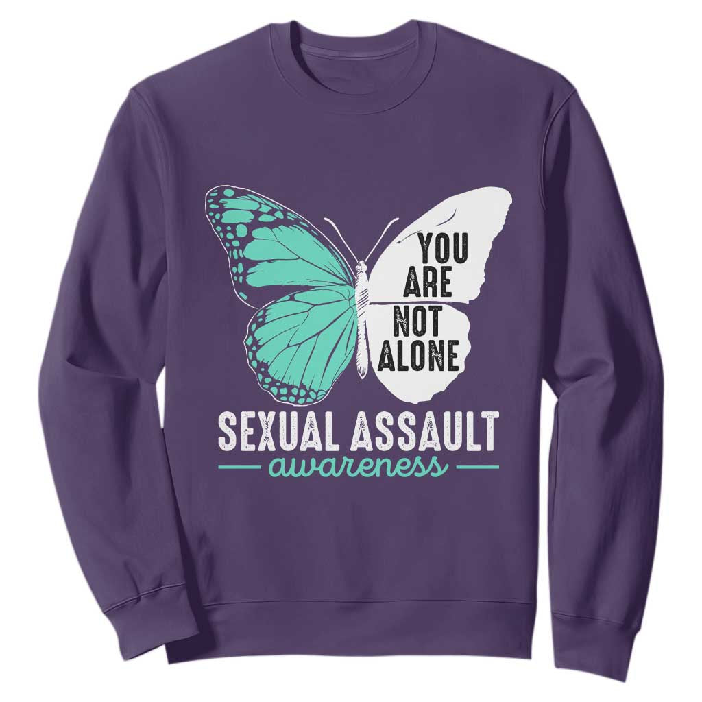 April Sexual Assault Prevention Support Sweatshirt Teal Ribbon Flower