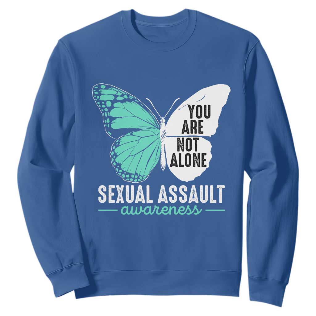 April Sexual Assault Prevention Support Sweatshirt Teal Ribbon Flower
