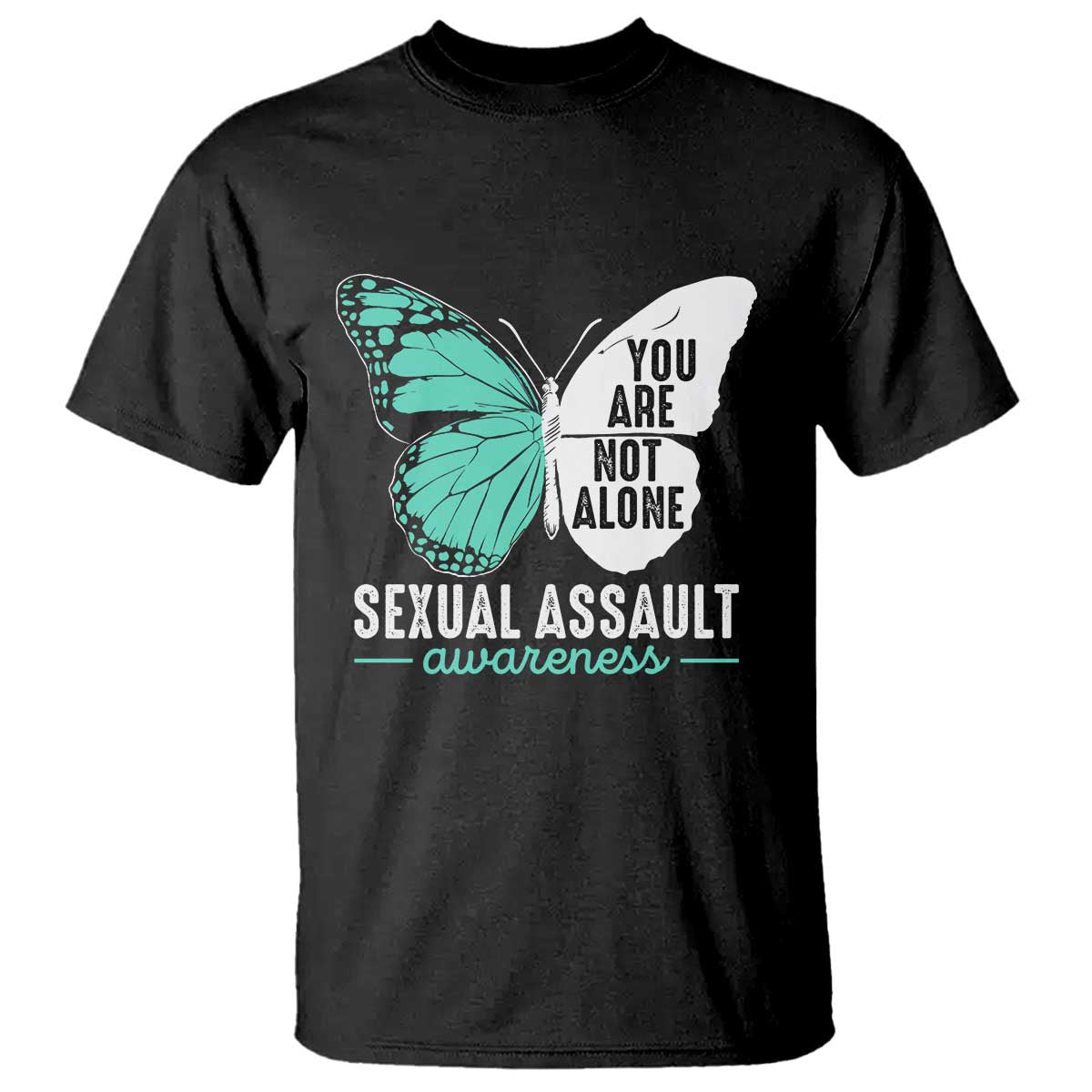 April Sexual Assault Prevention Support T Shirt Teal Ribbon Flower