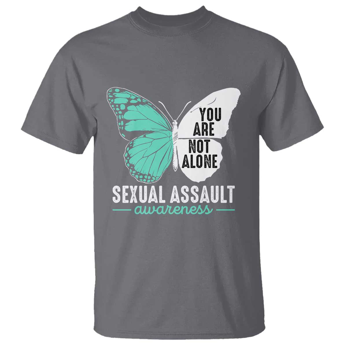 April Sexual Assault Prevention Support T Shirt Teal Ribbon Flower
