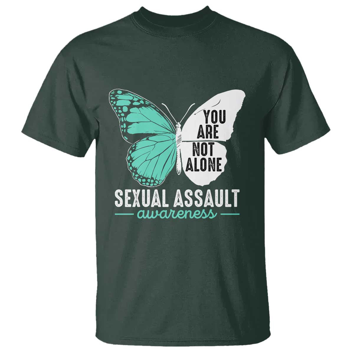 April Sexual Assault Prevention Support T Shirt Teal Ribbon Flower