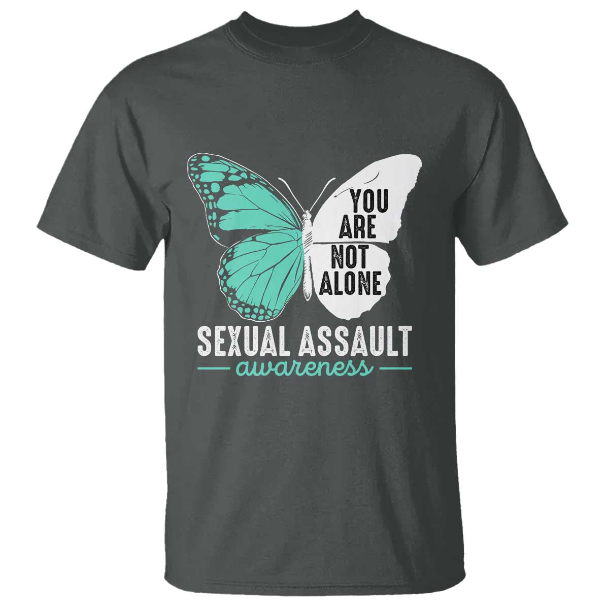 April Sexual Assault Prevention Support T Shirt Teal Ribbon Flower