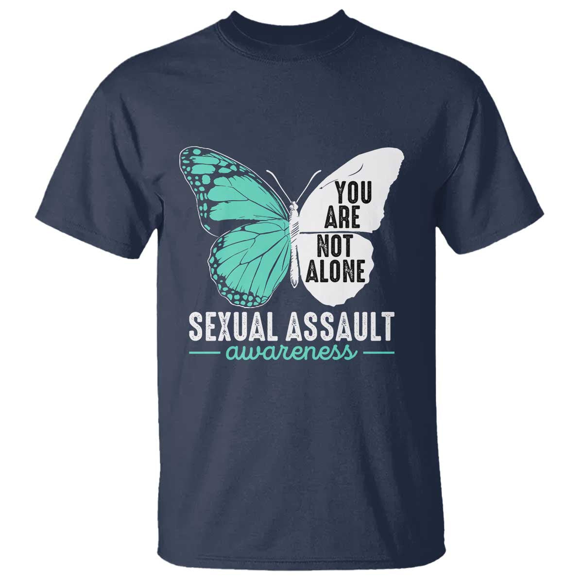 April Sexual Assault Prevention Support T Shirt Teal Ribbon Flower