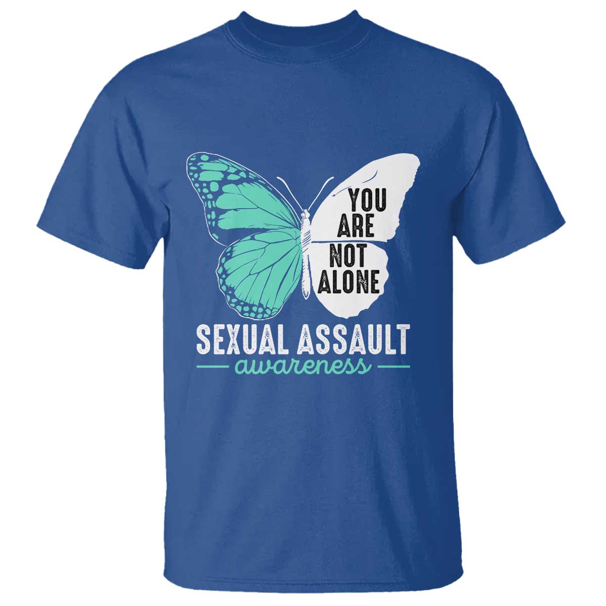 April Sexual Assault Prevention Support T Shirt Teal Ribbon Flower