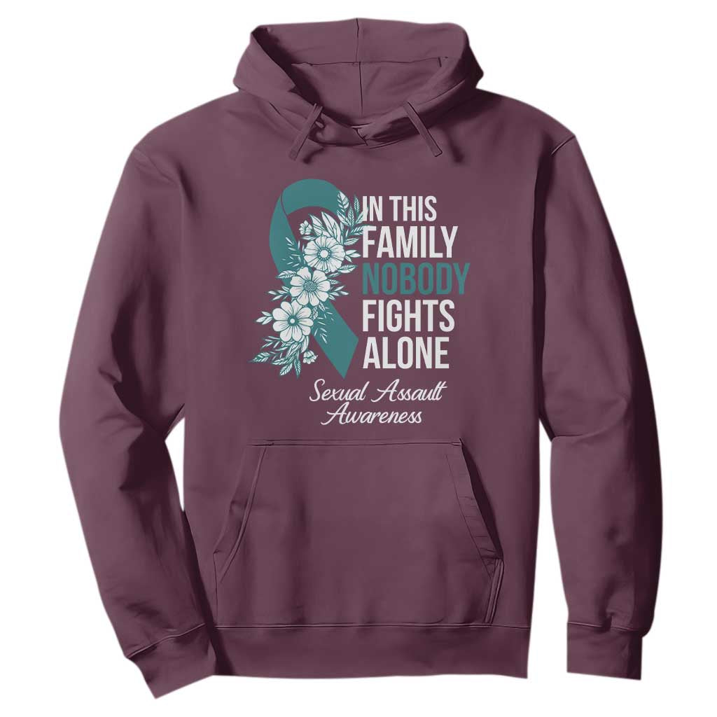 Sexual Assault Prevention Support Hoodie In This Family Nobody Fights Alone