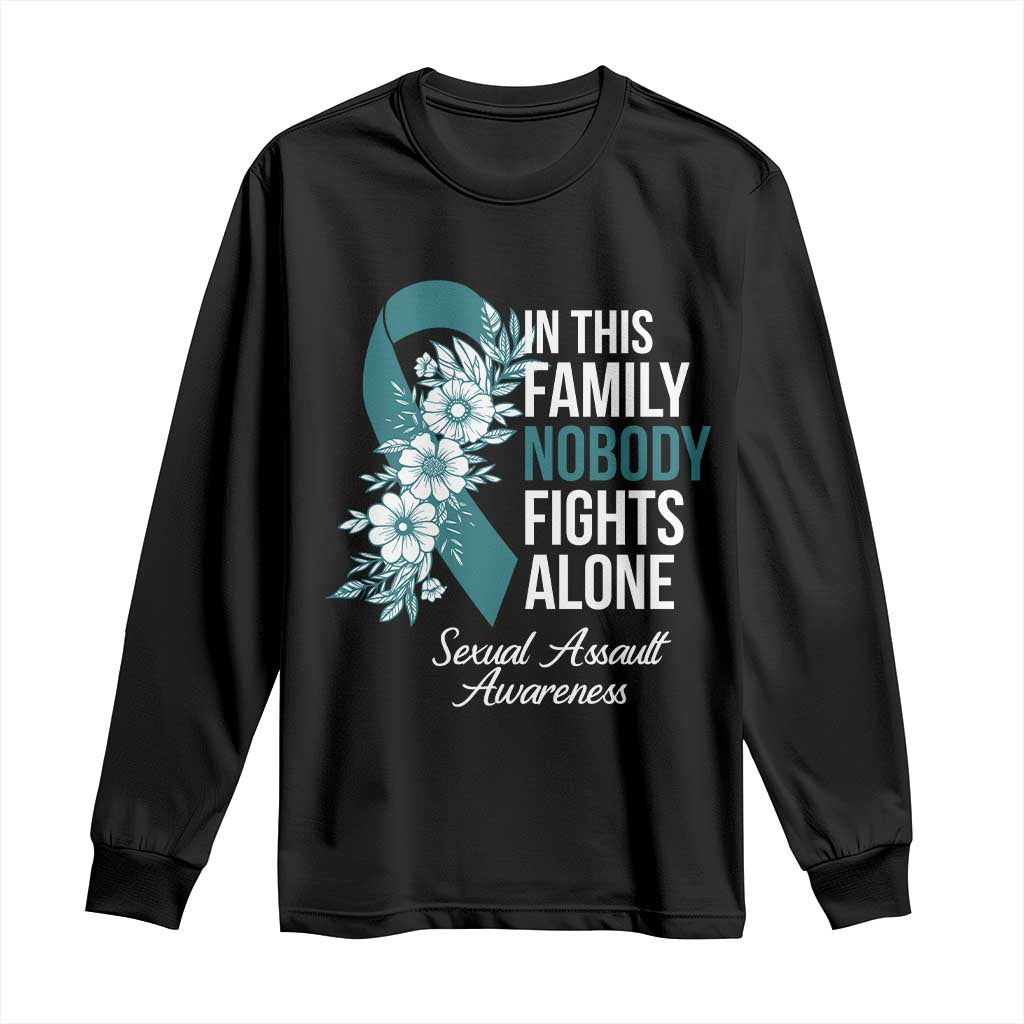 Sexual Assault Prevention Support Long Sleeve Shirt In This Family Nobody Fights Alone