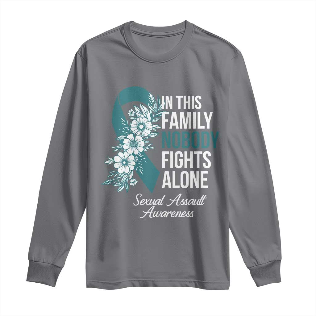 Sexual Assault Prevention Support Long Sleeve Shirt In This Family Nobody Fights Alone