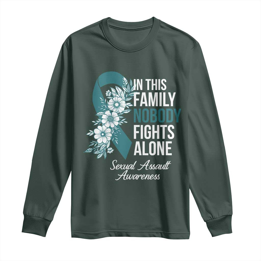 Sexual Assault Prevention Support Long Sleeve Shirt In This Family Nobody Fights Alone