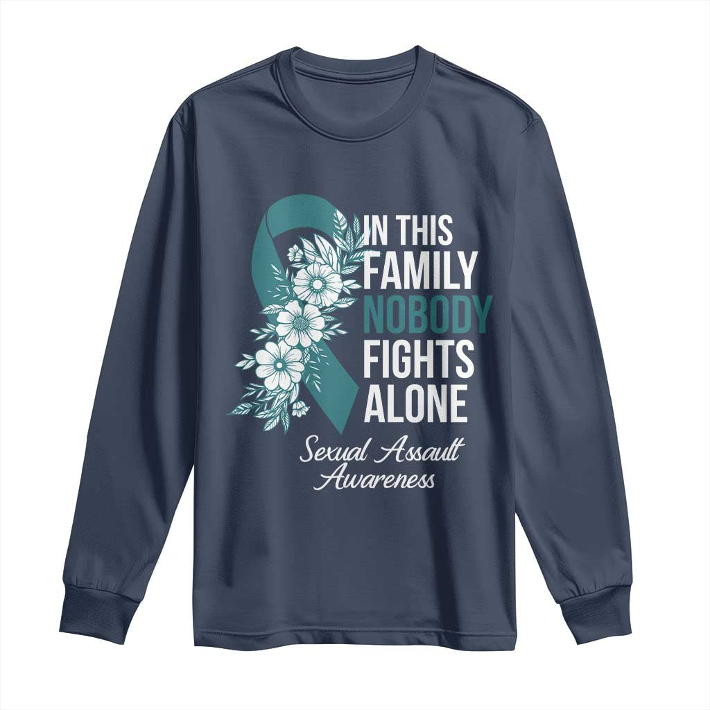 Sexual Assault Prevention Support Long Sleeve Shirt In This Family Nobody Fights Alone