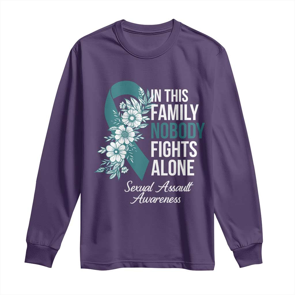 Sexual Assault Prevention Support Long Sleeve Shirt In This Family Nobody Fights Alone