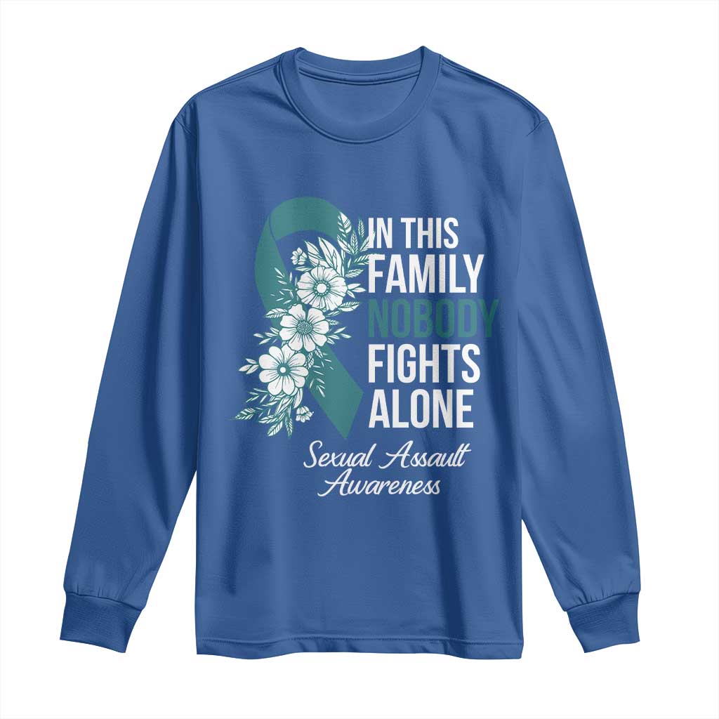 Sexual Assault Prevention Support Long Sleeve Shirt In This Family Nobody Fights Alone