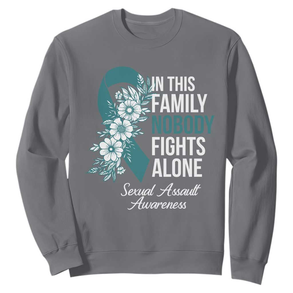 Sexual Assault Prevention Support Sweatshirt In This Family Nobody Fights Alone