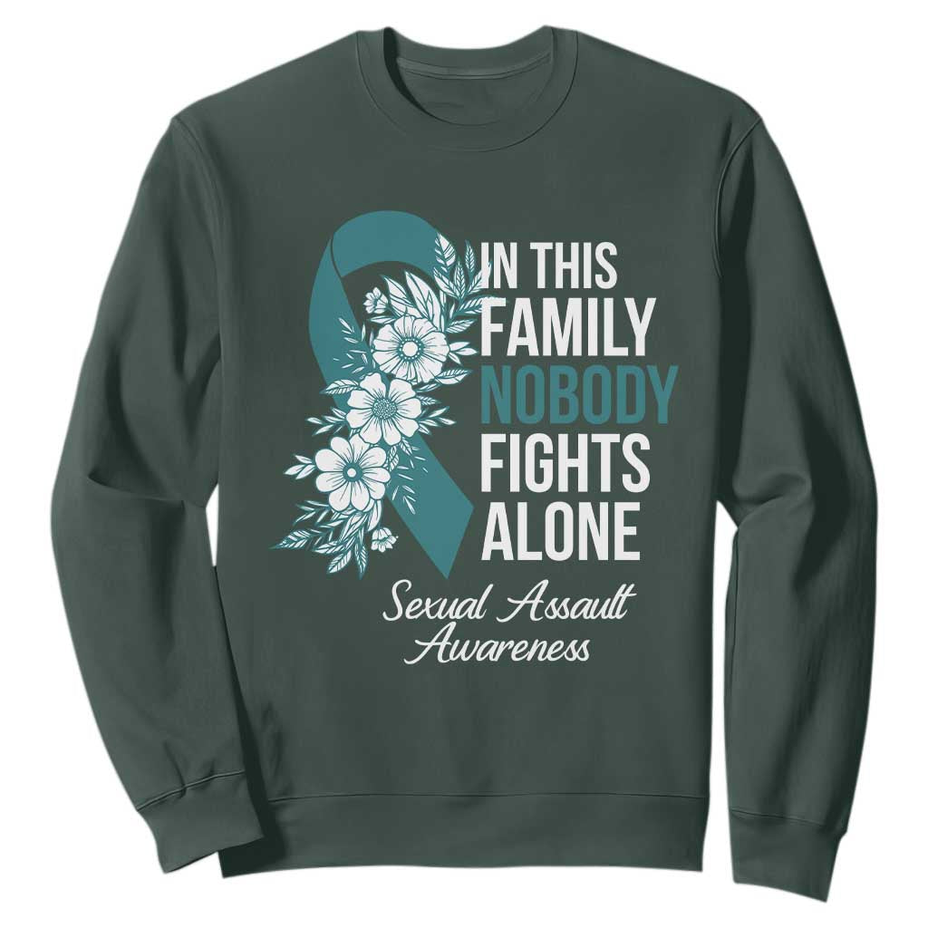 Sexual Assault Prevention Support Sweatshirt In This Family Nobody Fights Alone