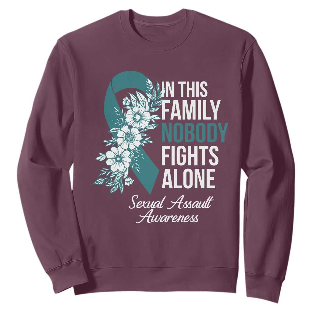 Sexual Assault Prevention Support Sweatshirt In This Family Nobody Fights Alone