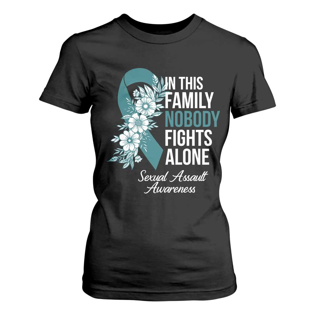 Sexual Assault Prevention Support T Shirt For Women In This Family Nobody Fights Alone