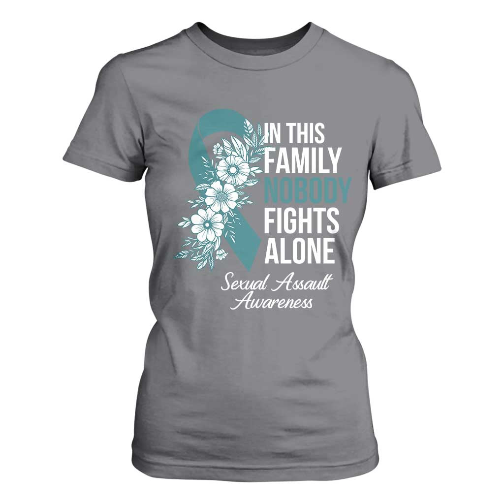 Sexual Assault Prevention Support T Shirt For Women In This Family Nobody Fights Alone