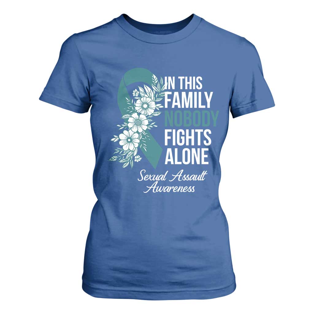 Sexual Assault Prevention Support T Shirt For Women In This Family Nobody Fights Alone