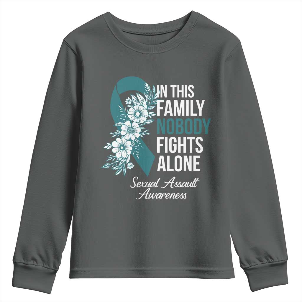 Sexual Assault Prevention Support Youth Sweatshirt In This Family Nobody Fights Alone