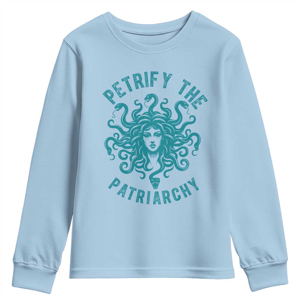 Sexual Assault Prevention Support Youth Sweatshirt Petrify The Patriarchy Medusa Feminism