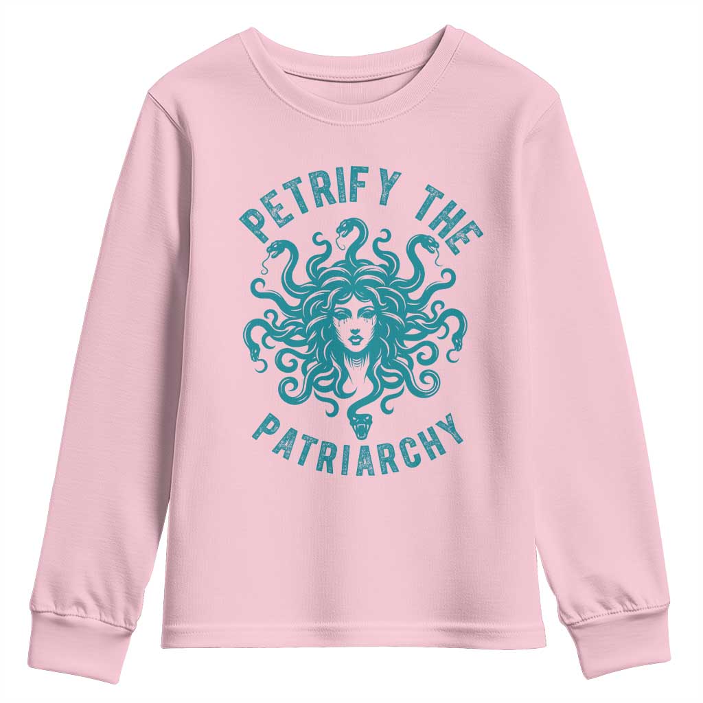 Sexual Assault Prevention Support Youth Sweatshirt Petrify The Patriarchy Medusa Feminism