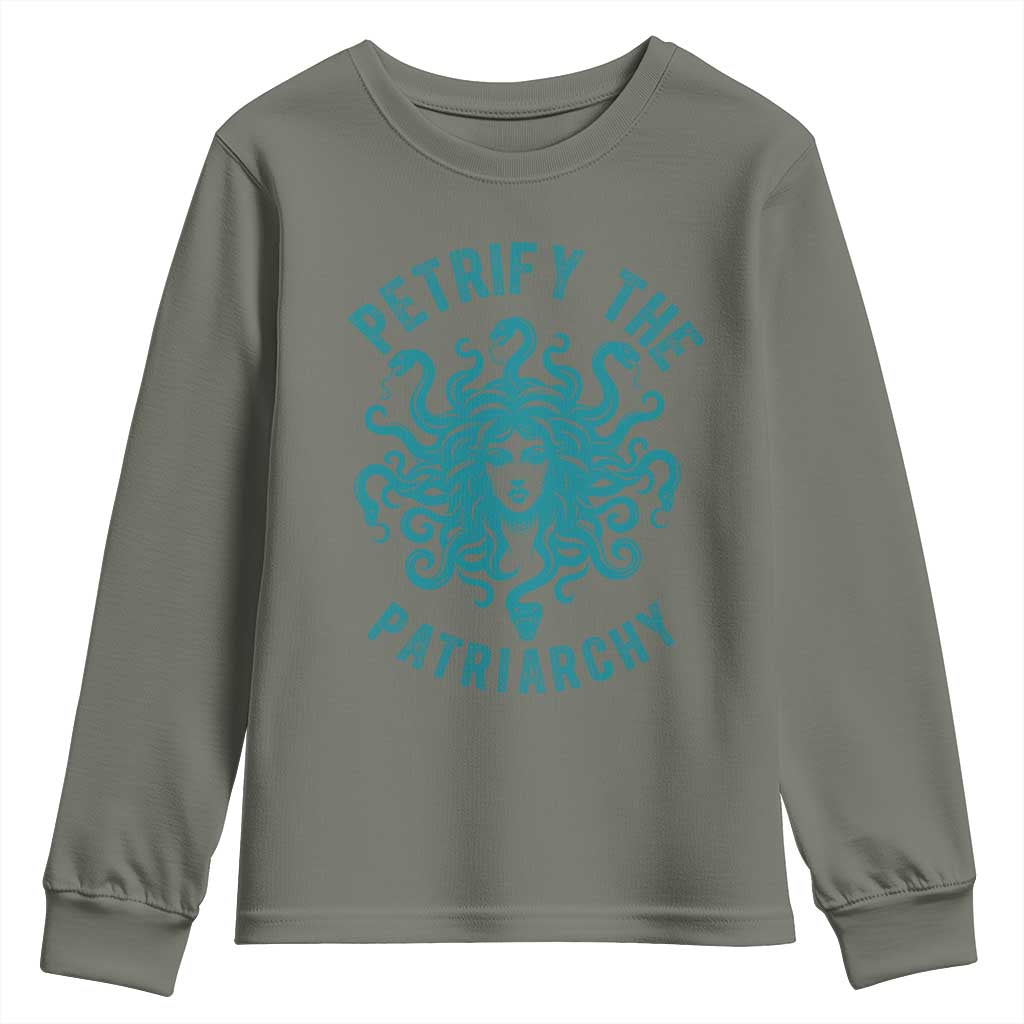 Sexual Assault Prevention Support Youth Sweatshirt Petrify The Patriarchy Medusa Feminism