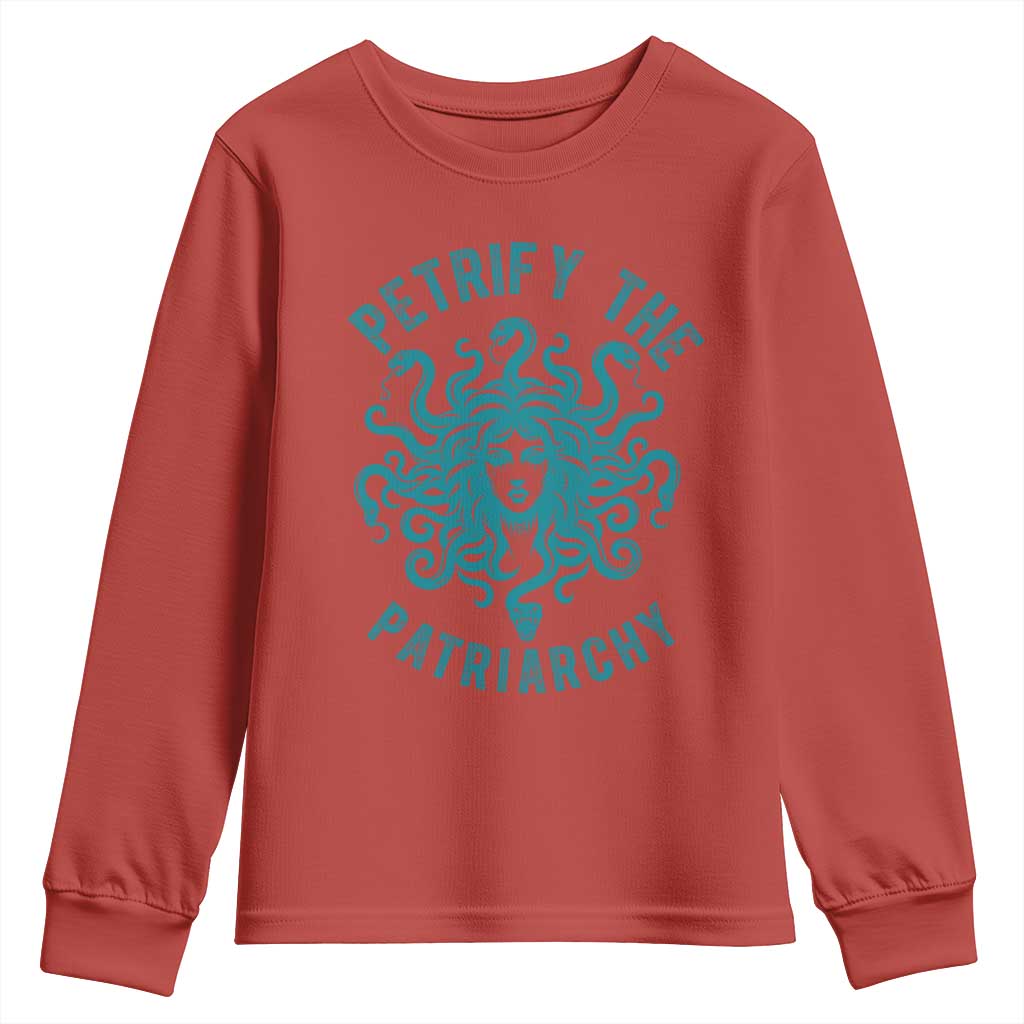 Sexual Assault Prevention Support Youth Sweatshirt Petrify The Patriarchy Medusa Feminism