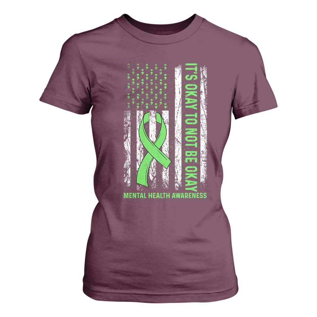 Mental Health T Shirt For Women It's Okay To Not Be Okay