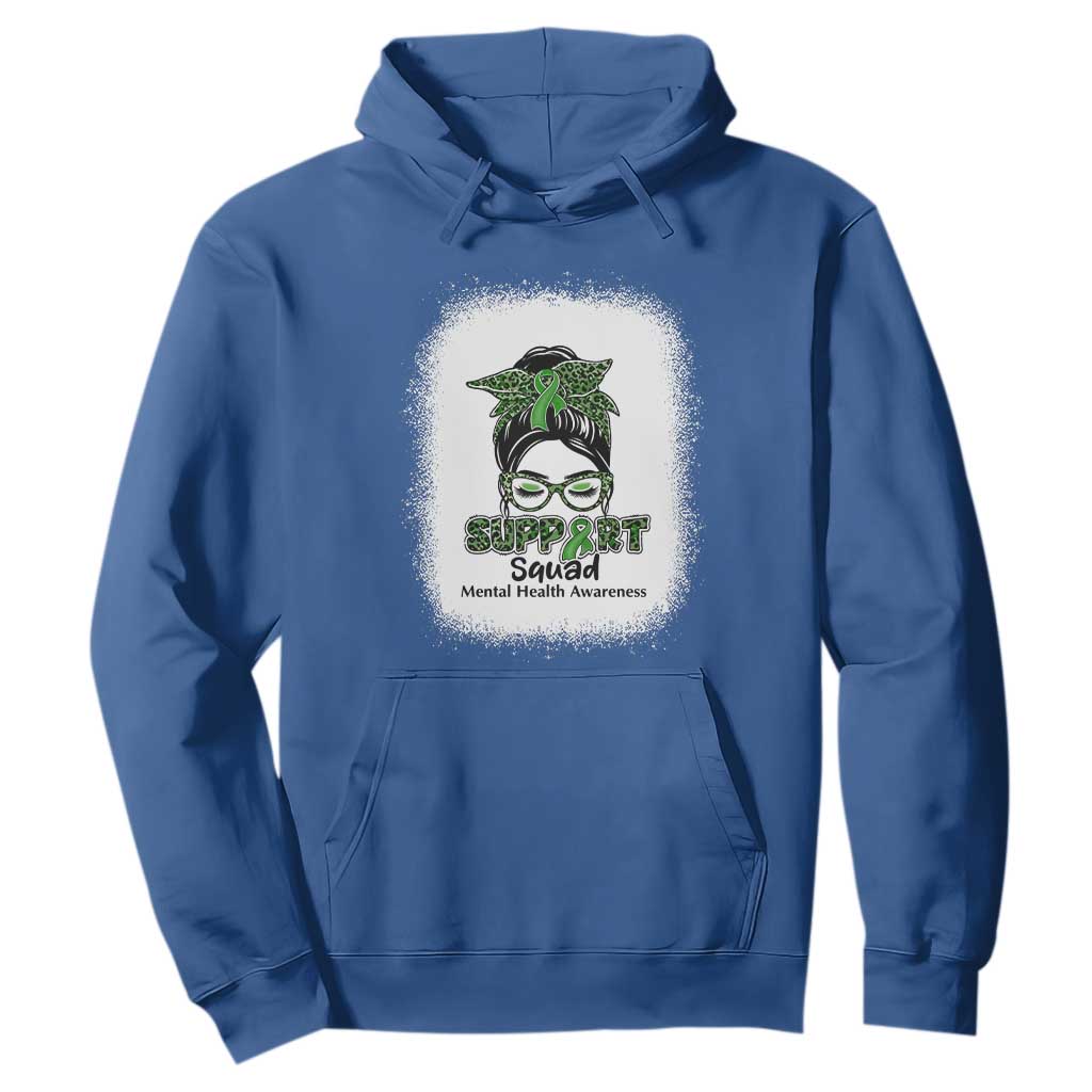 Mental Health Hoodie Messy Bun Green Ribbon Support