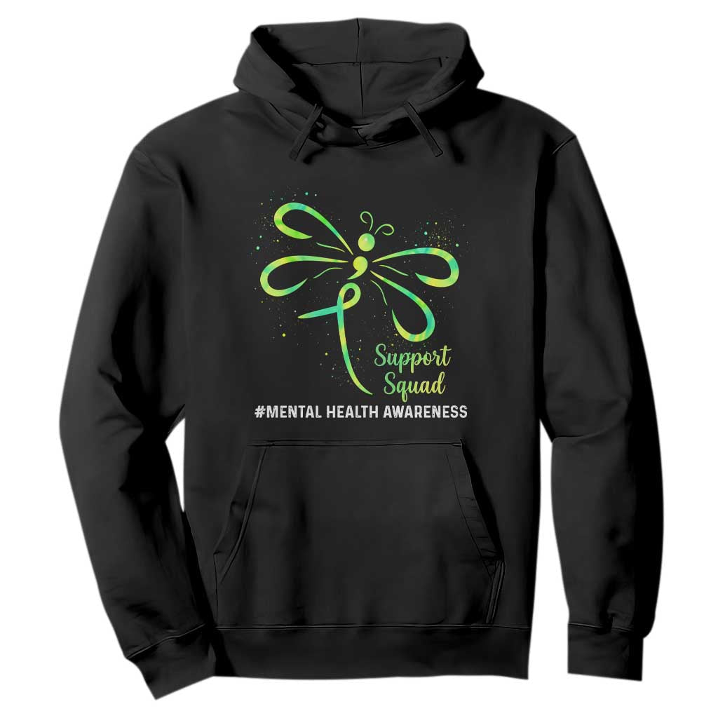 Mental Health Hoodie Support Squad Green Ribbon
