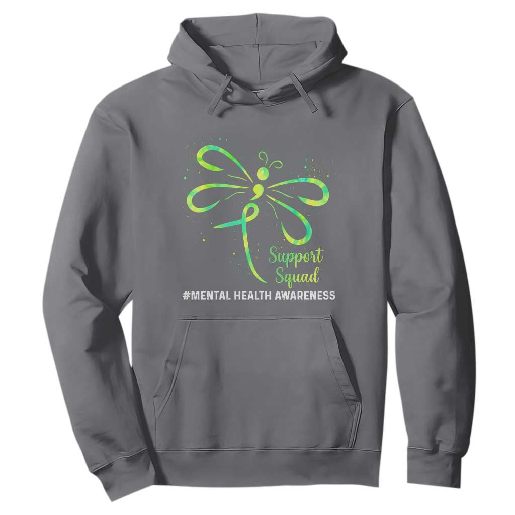Mental Health Hoodie Support Squad Green Ribbon