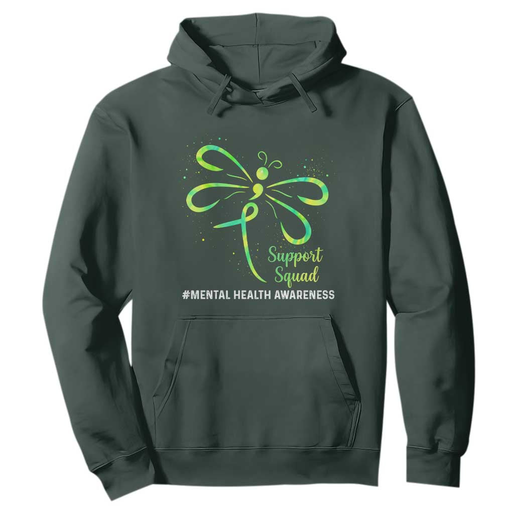 Mental Health Hoodie Support Squad Green Ribbon