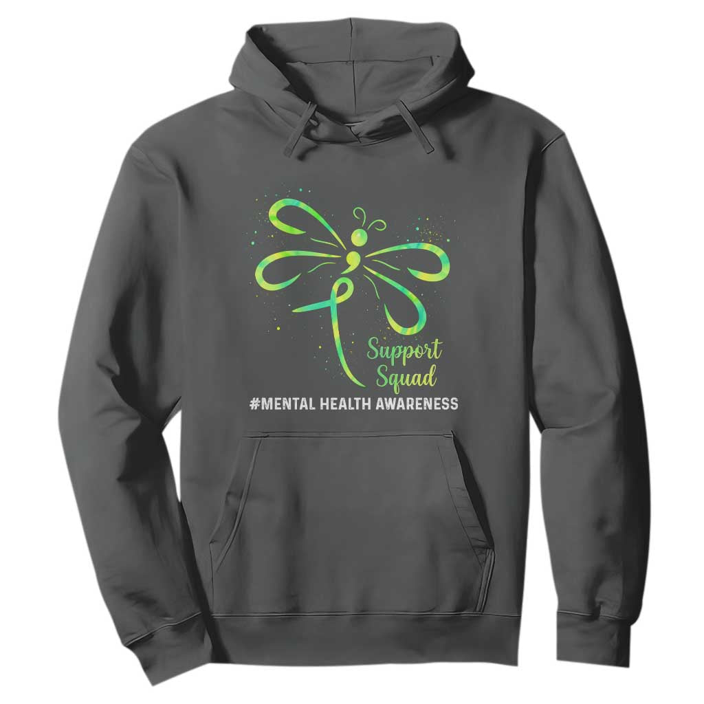 Mental Health Hoodie Support Squad Green Ribbon