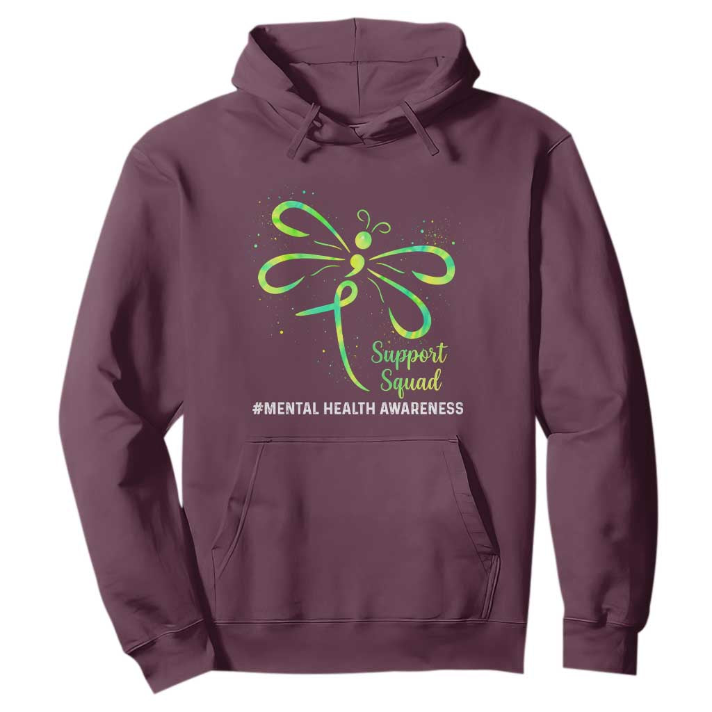 Mental Health Hoodie Support Squad Green Ribbon