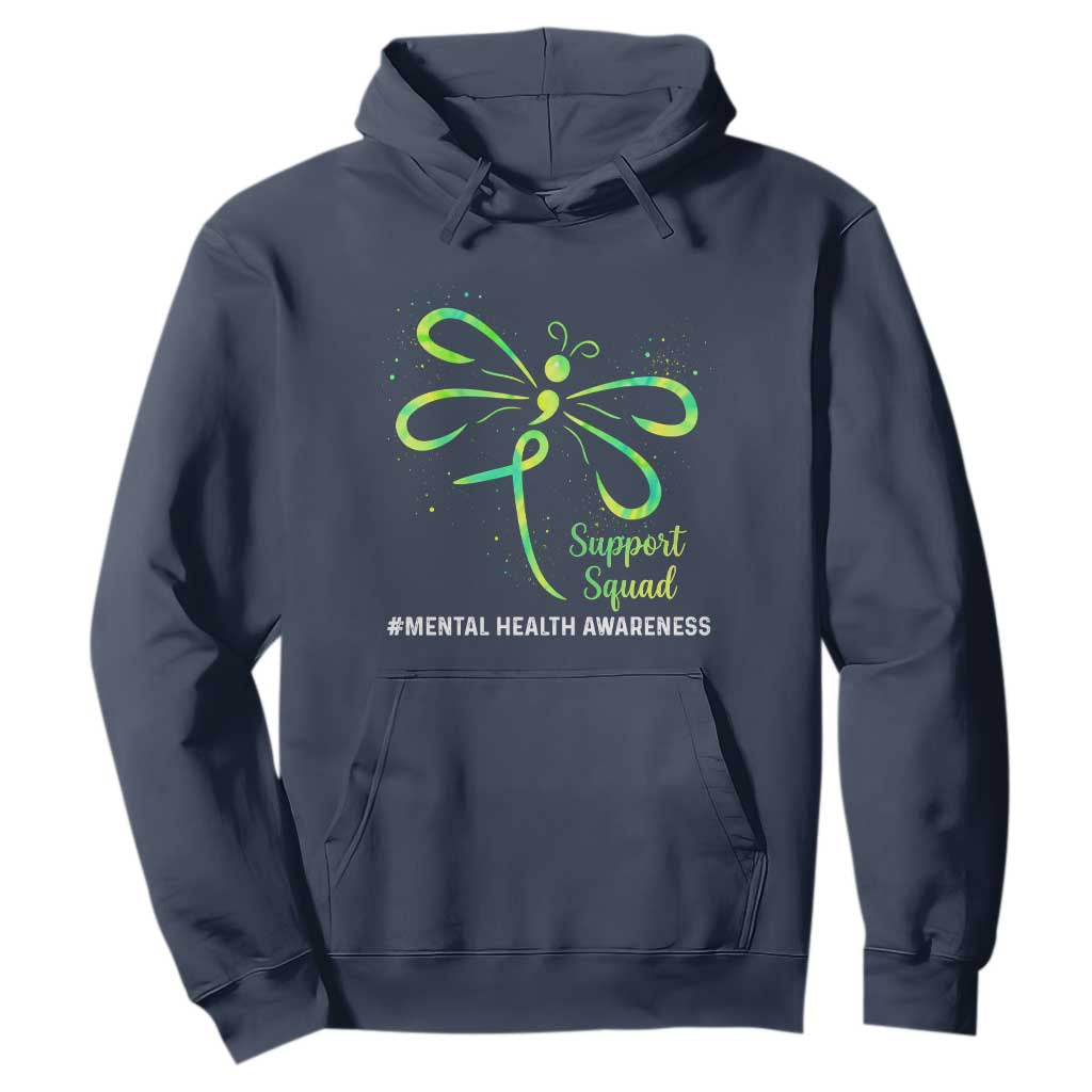 Mental Health Hoodie Support Squad Green Ribbon