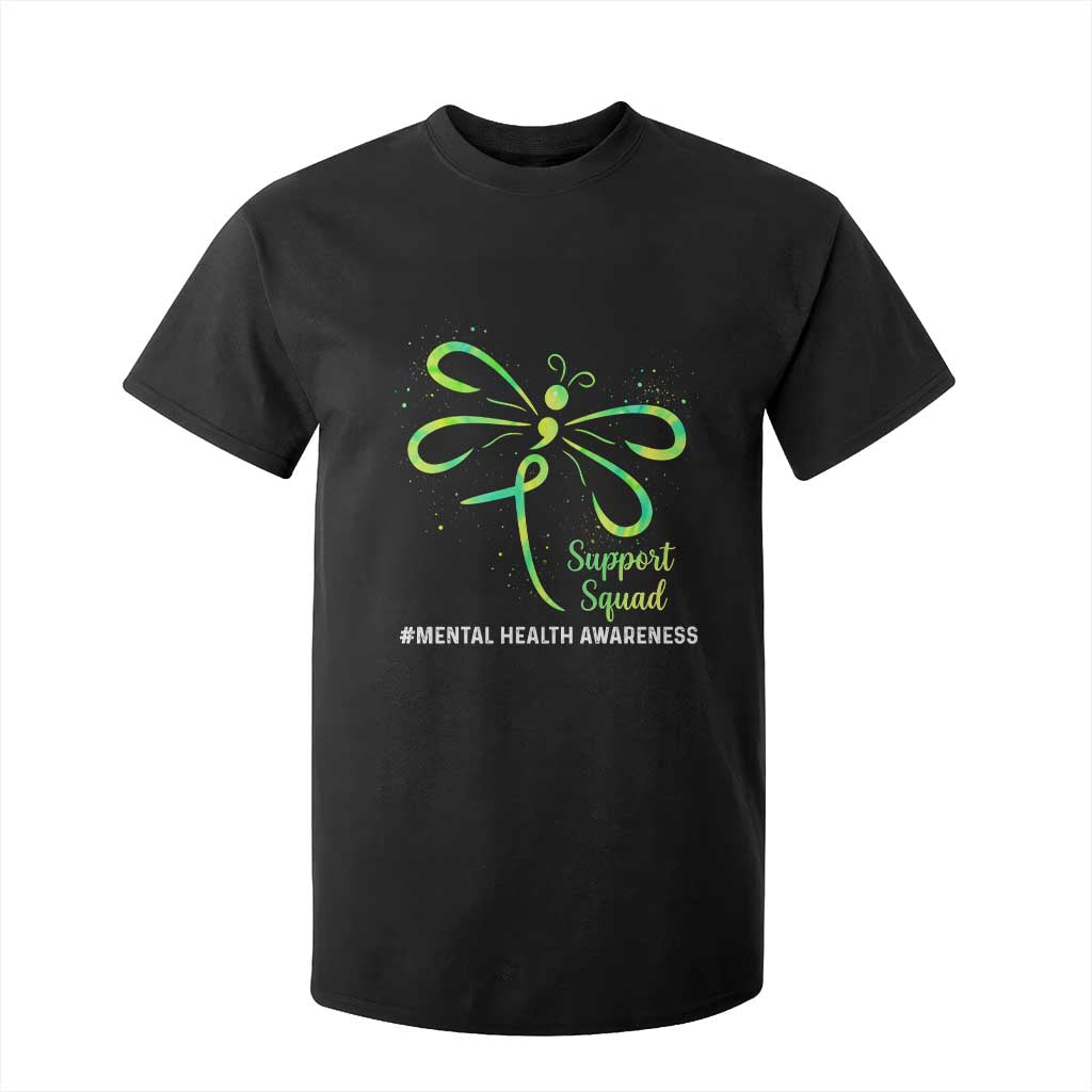 Mental Health T Shirt For Kid Support Squad Green Ribbon