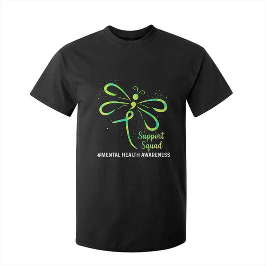 Mental Health T Shirt For Kid Support Squad Green Ribbon