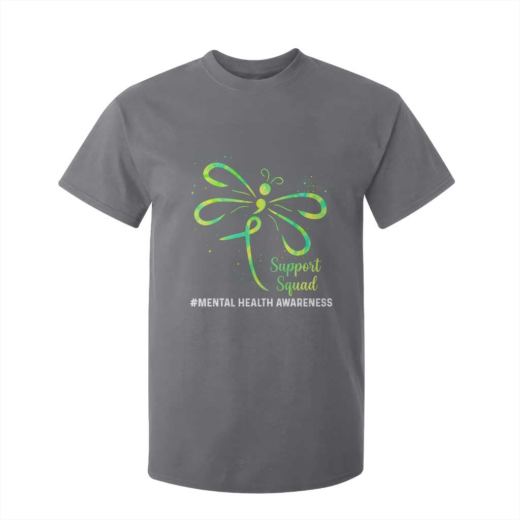 Mental Health T Shirt For Kid Support Squad Green Ribbon