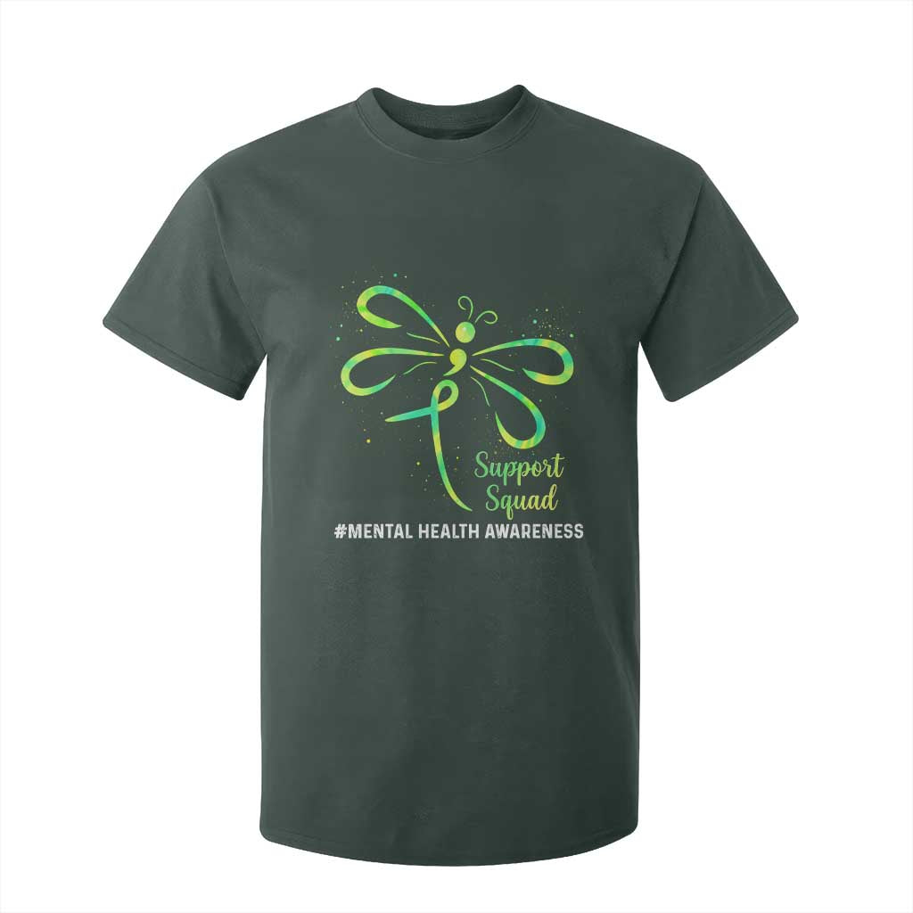 Mental Health T Shirt For Kid Support Squad Green Ribbon