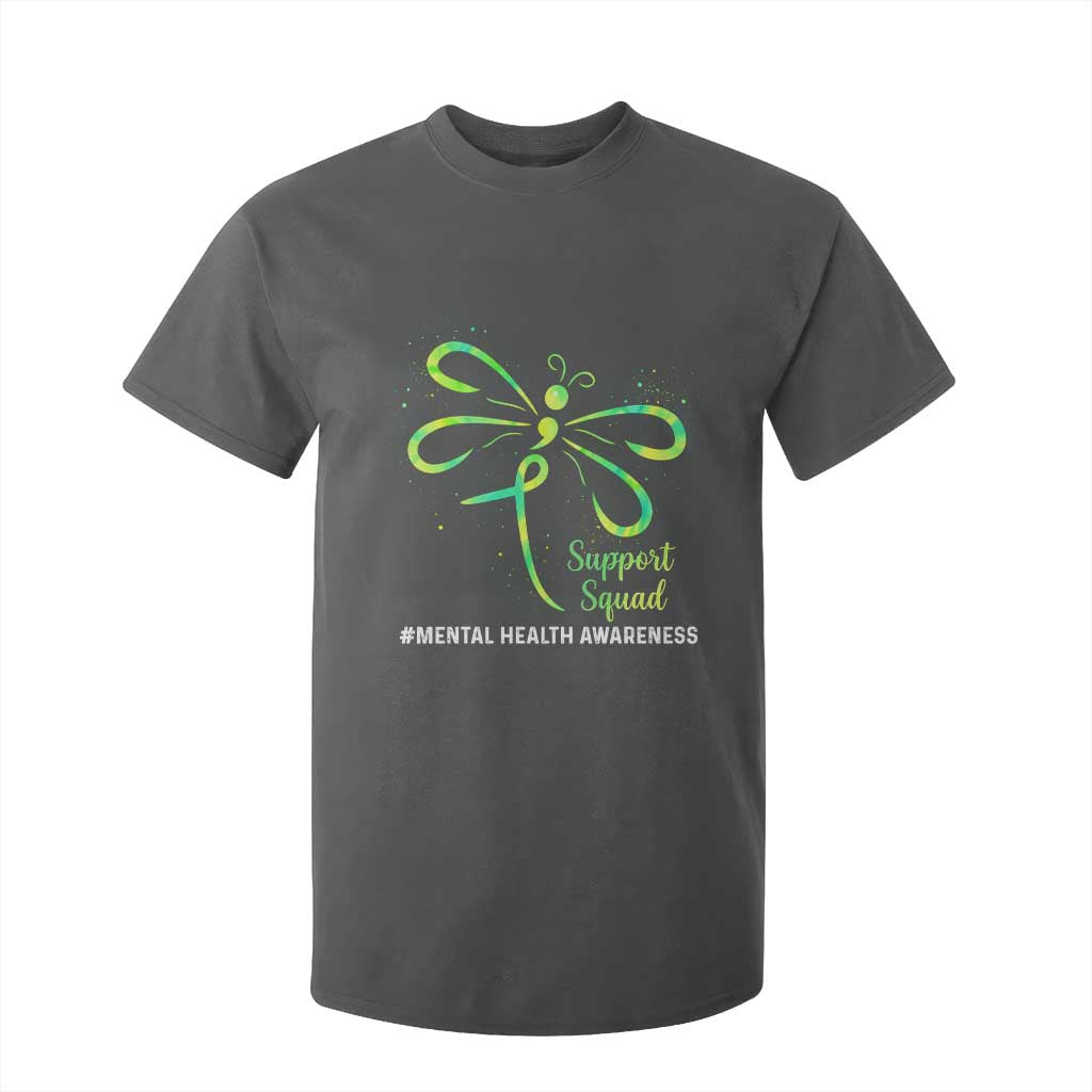 Mental Health T Shirt For Kid Support Squad Green Ribbon