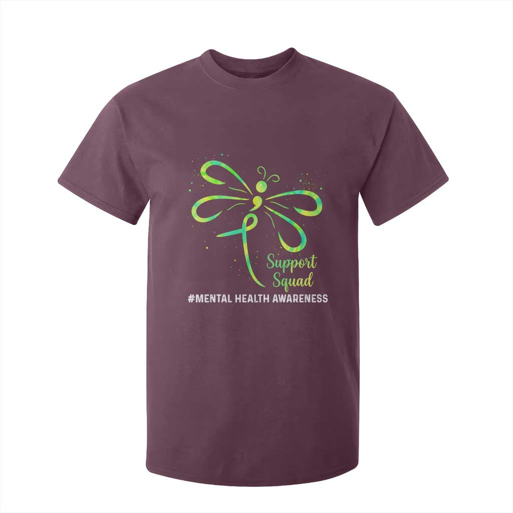 Mental Health T Shirt For Kid Support Squad Green Ribbon
