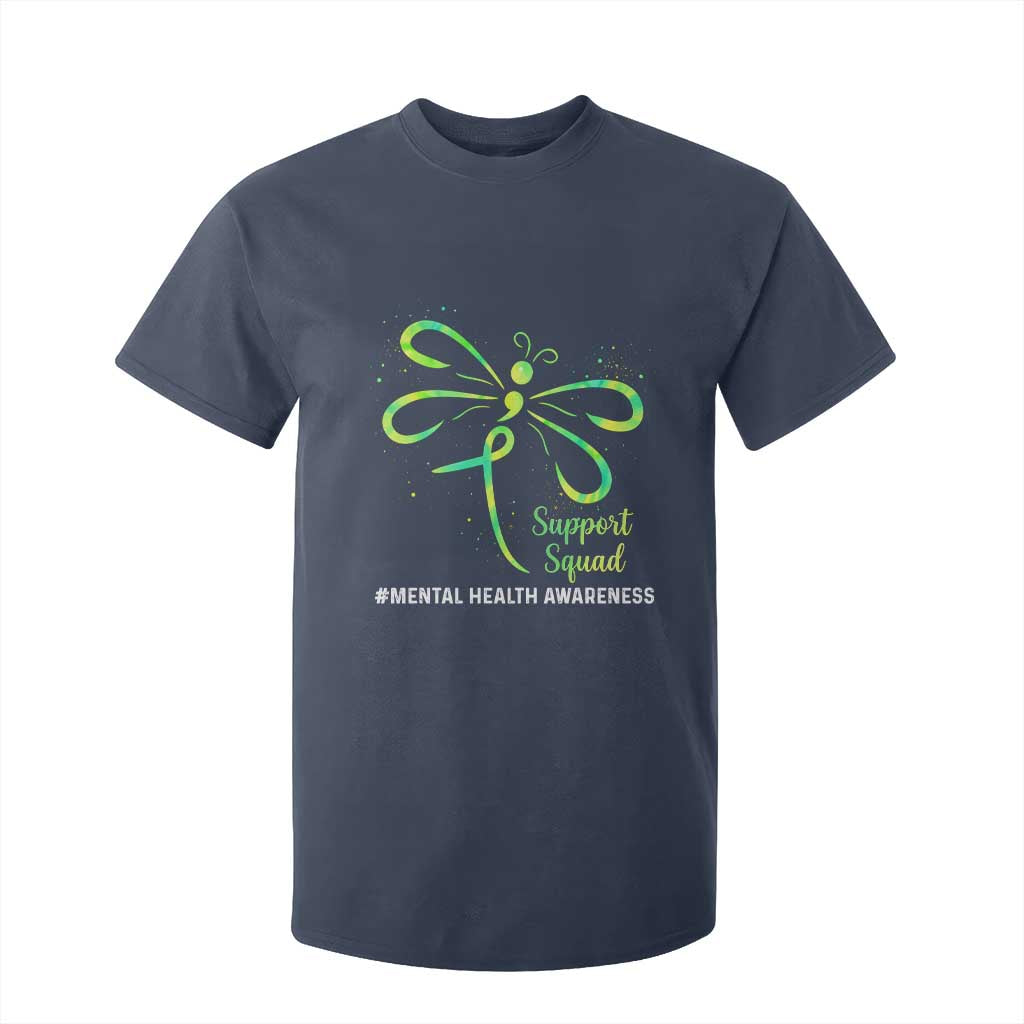 Mental Health T Shirt For Kid Support Squad Green Ribbon