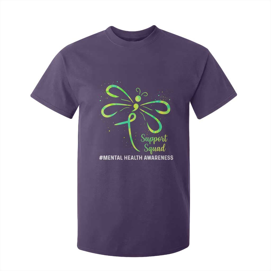 Mental Health T Shirt For Kid Support Squad Green Ribbon