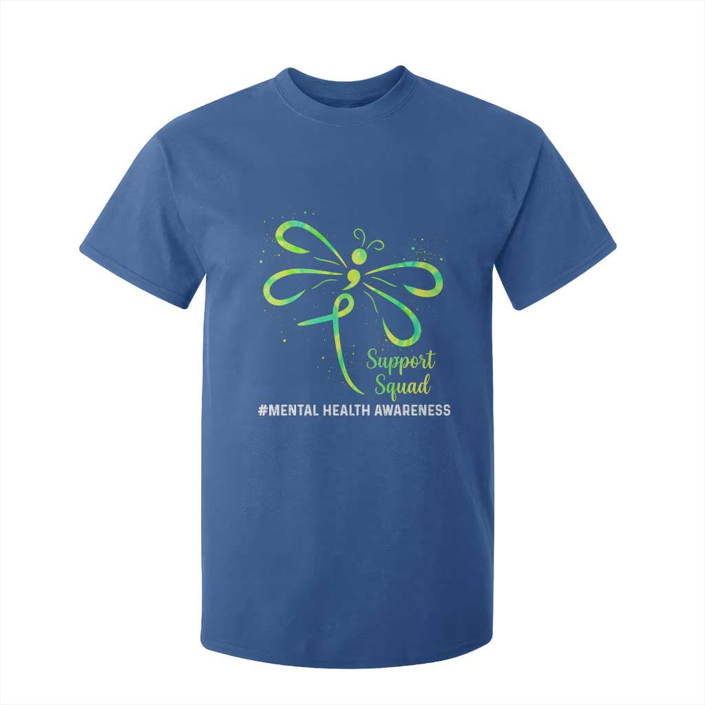 Mental Health T Shirt For Kid Support Squad Green Ribbon