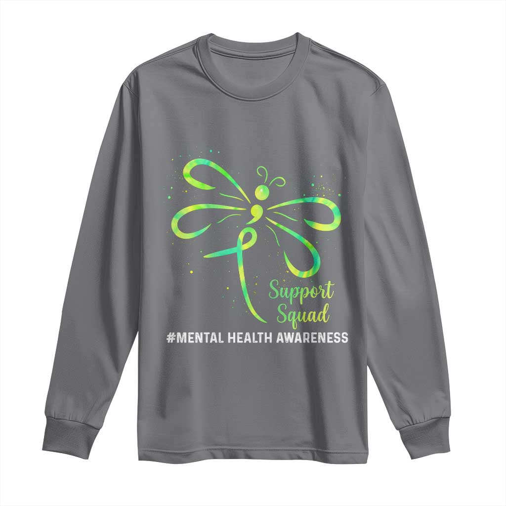 Mental Health Long Sleeve Shirt Support Squad Green Ribbon
