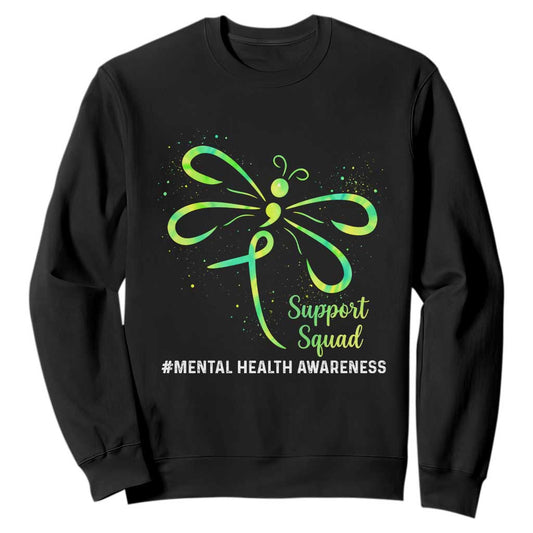 Mental Health Sweatshirt Support Squad Green Ribbon