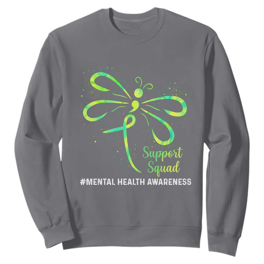 Mental Health Sweatshirt Support Squad Green Ribbon