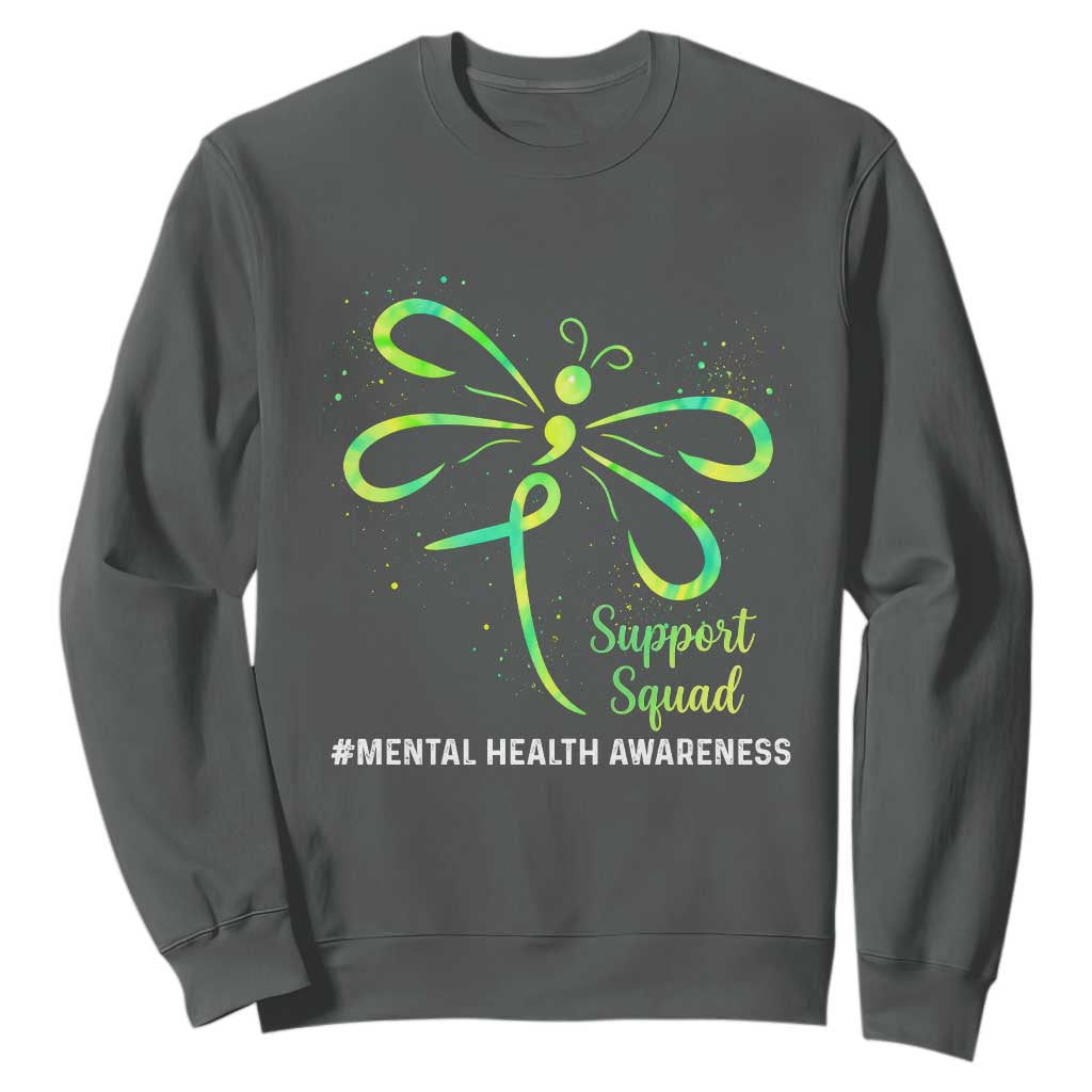 Mental Health Sweatshirt Support Squad Green Ribbon