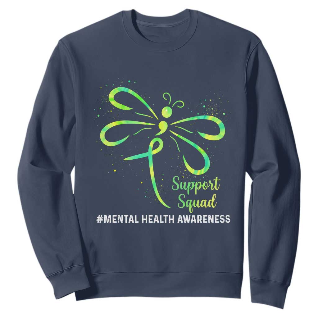 Mental Health Sweatshirt Support Squad Green Ribbon
